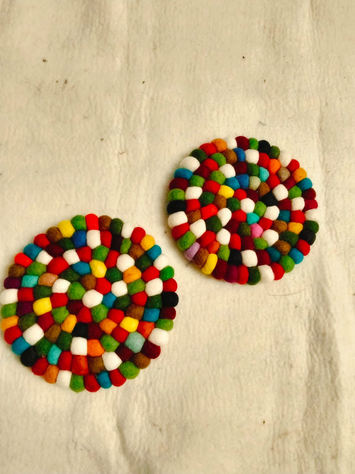 🌈🧶 Rainbow Dots Woolen Mat (JF-001)