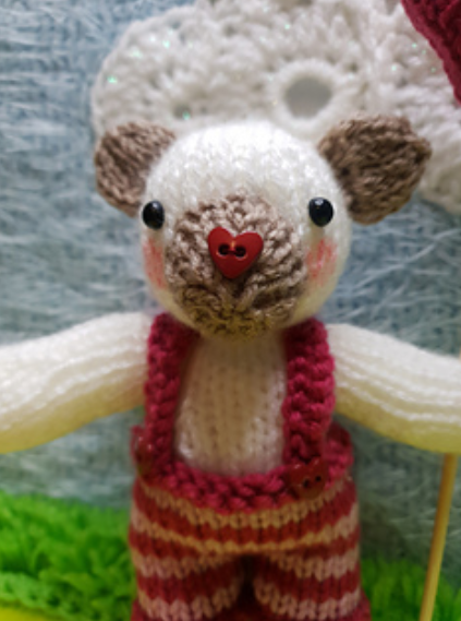 🐰❤️ Snowy White Woolen Rabbit with Red Scarf
